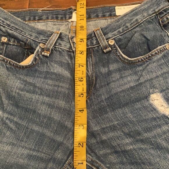 Rag & Bone Distressed Blue Denim Ripped Boyfriend Jeans Casual Contemporary - Picture 7 of 14